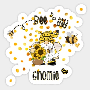 Bee My Gnomie Sunflowers Sticker